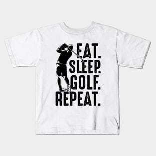 Eat sleep golf repeat Kids T-Shirt